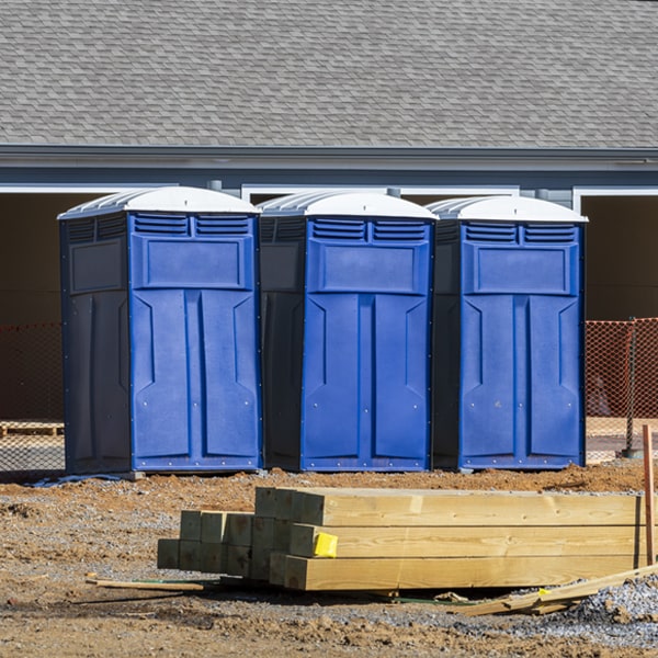 how often are the portable restrooms cleaned and serviced during a rental period in Anthoston